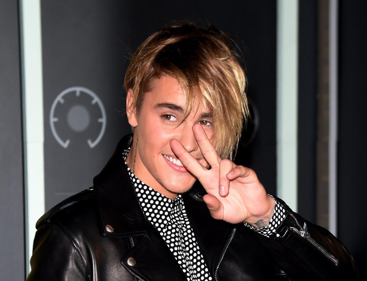 Singer Justin Bieber arrives Sunday for the 2015 MTV Video Music Awards. The show helped generate the highest increase in music streams for the artist following the show, according to Spotify.