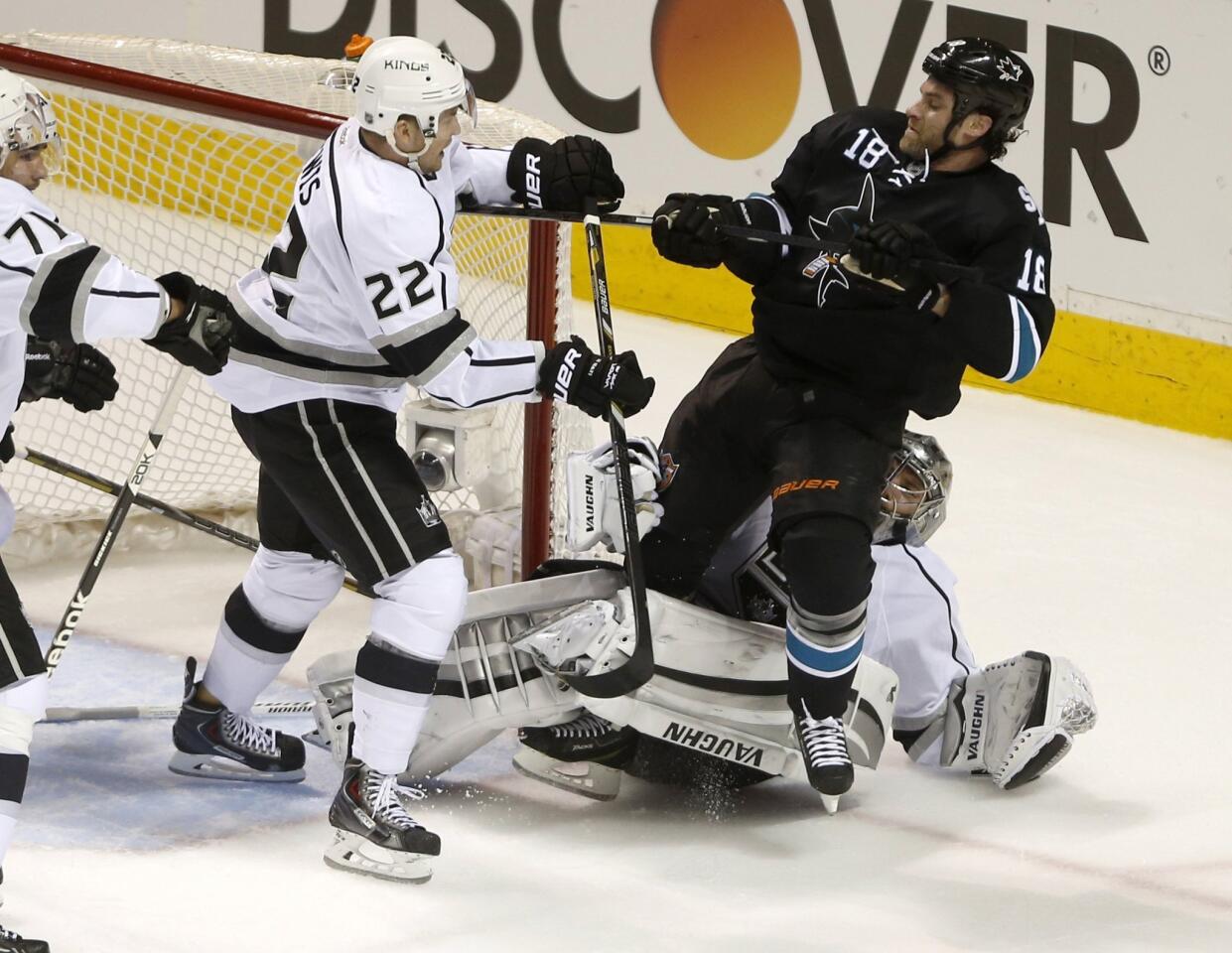 Trevor Lewis, Mike Brown, Jonathan Quick