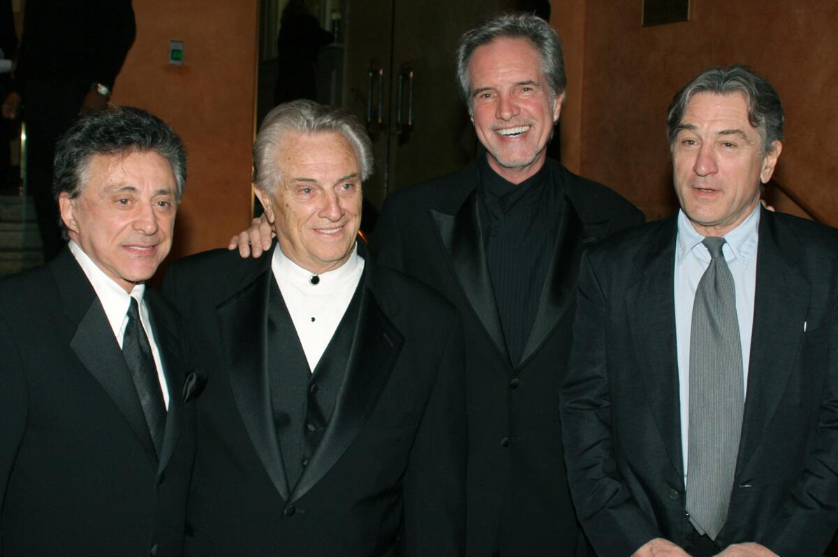 Frankie Valli, Tommy DeVito, Bob Gaudio and Robert De Niro.