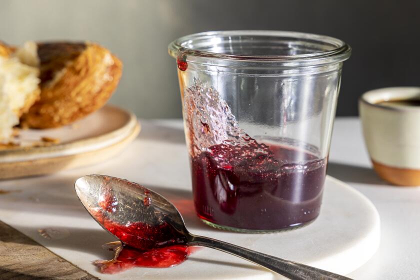  A breakfast scene with blackberry jelly with Amaro bitters 