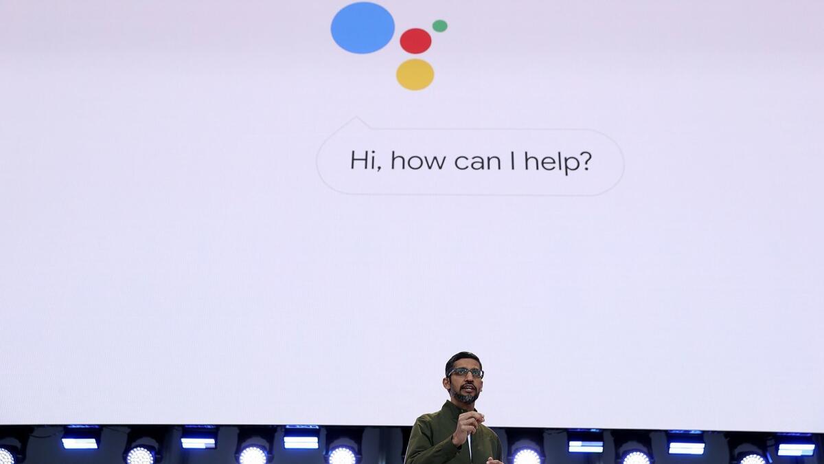 Google Chief Executive Sundar Pichai delivered the keynote address at the Google I/O developers conference Tuesday.