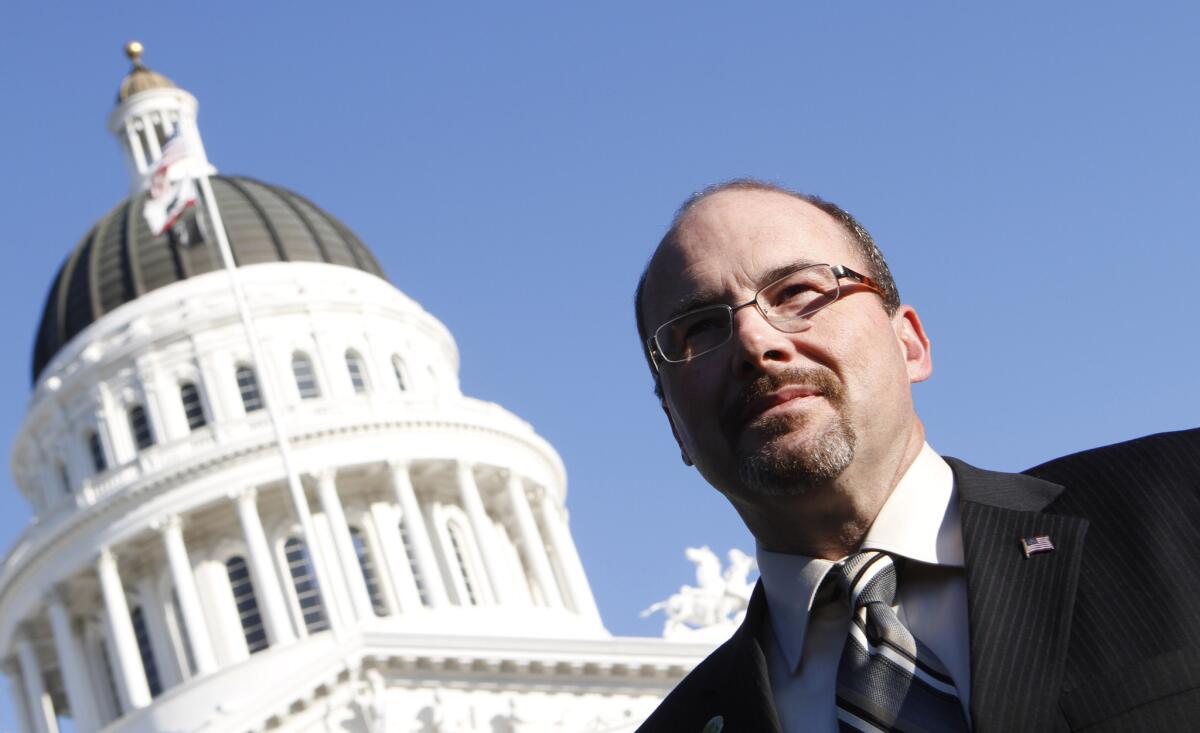 Assemblyman Tim Donnelly (R-Twin Peaks) proposed arming teachers to protect schools, but his bill was rejected Wednesday by his Assembly colleagues.