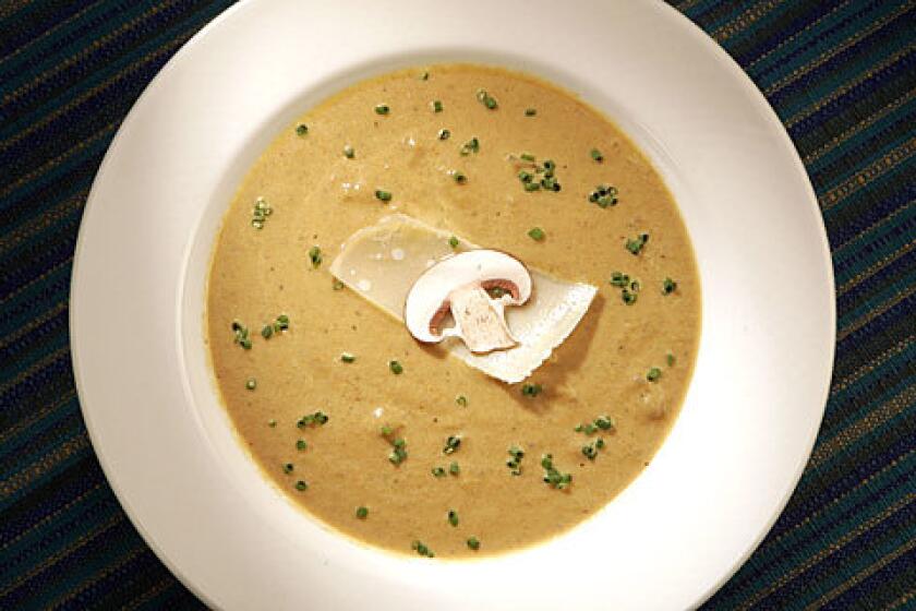 RICH: Creamy mushroom soup.