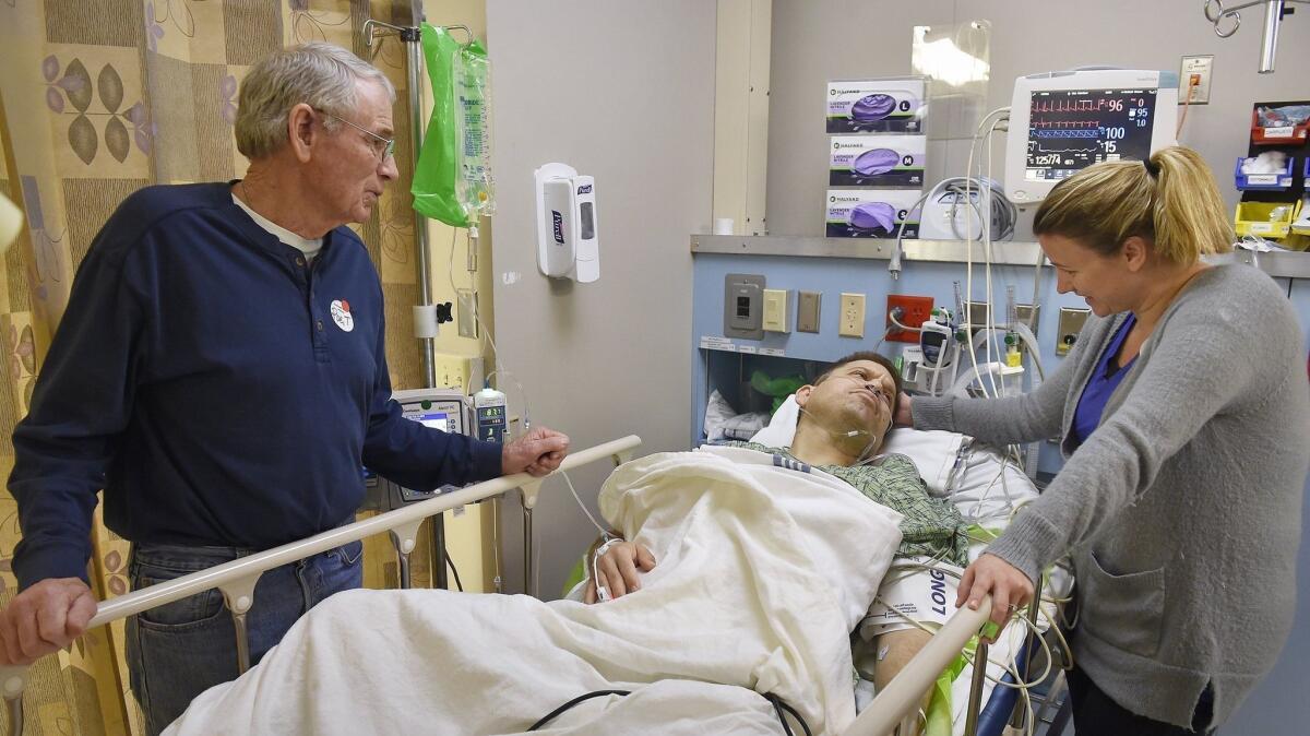 A high school principal recovers after receiving a life-saving kidney donation from a friend, in Kansas City on March, 21.