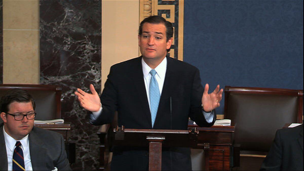 Sen. Ted Cruz (R-Texas), speaks on the Senate floor.