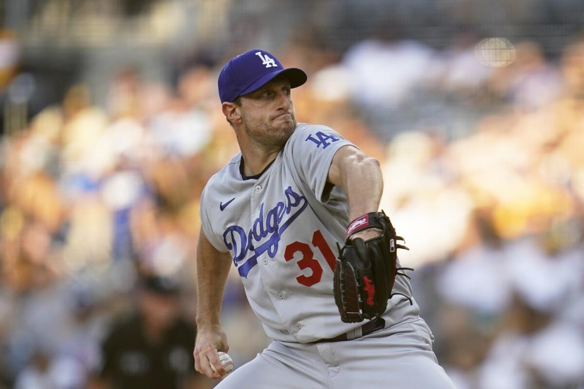 Los Angeles Dodgers starting pitcher Max Scherzer 
