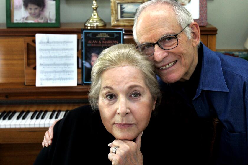 Alan and Marilyn Bergman, legendary song writing and performing couple for 50 yrs. at their home in 2008.