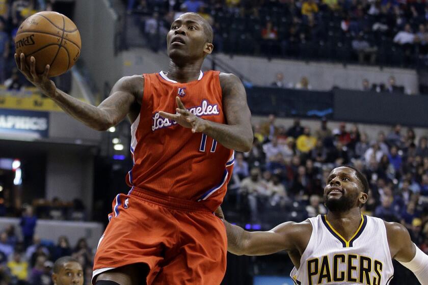 Clippers guard Jamal Crawford glides to the basket after beating the Pacers' defense in the first half on Wednesday.