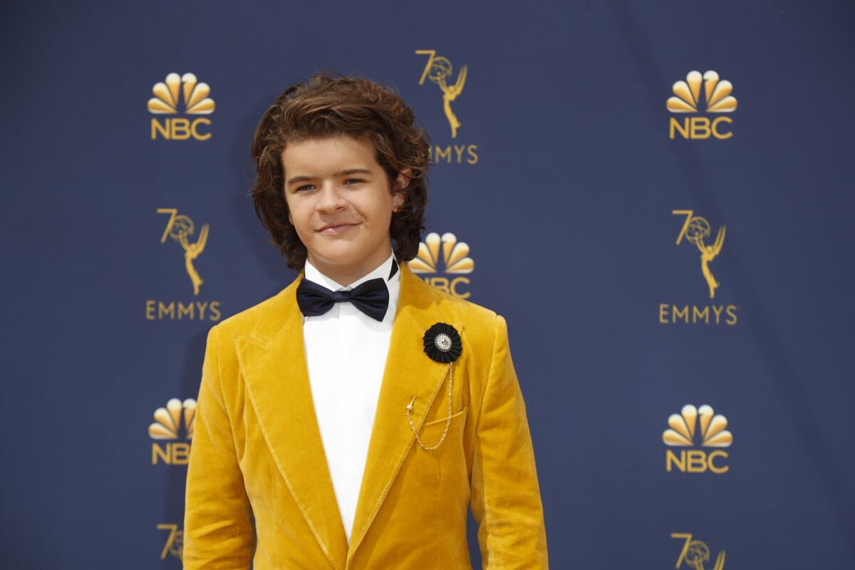 Gaten Matarazzo arriving at the 70th Primetime Emmy Awards at the Microsoft Theater in Los Angeles.