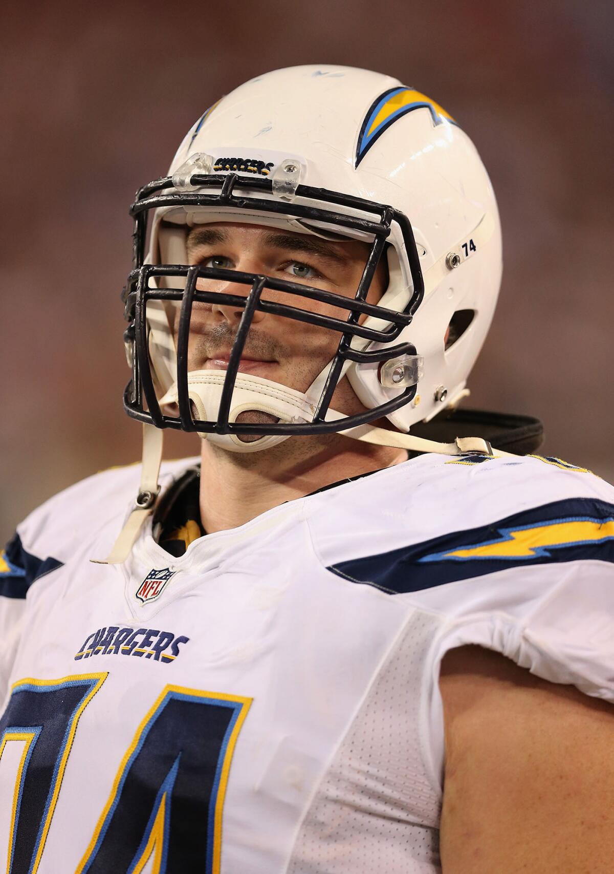 Rich Ohrnberger on the sidelines during a game between the Chargers and the Arizona Cardinals in 2014 in Glendale, Ariz.