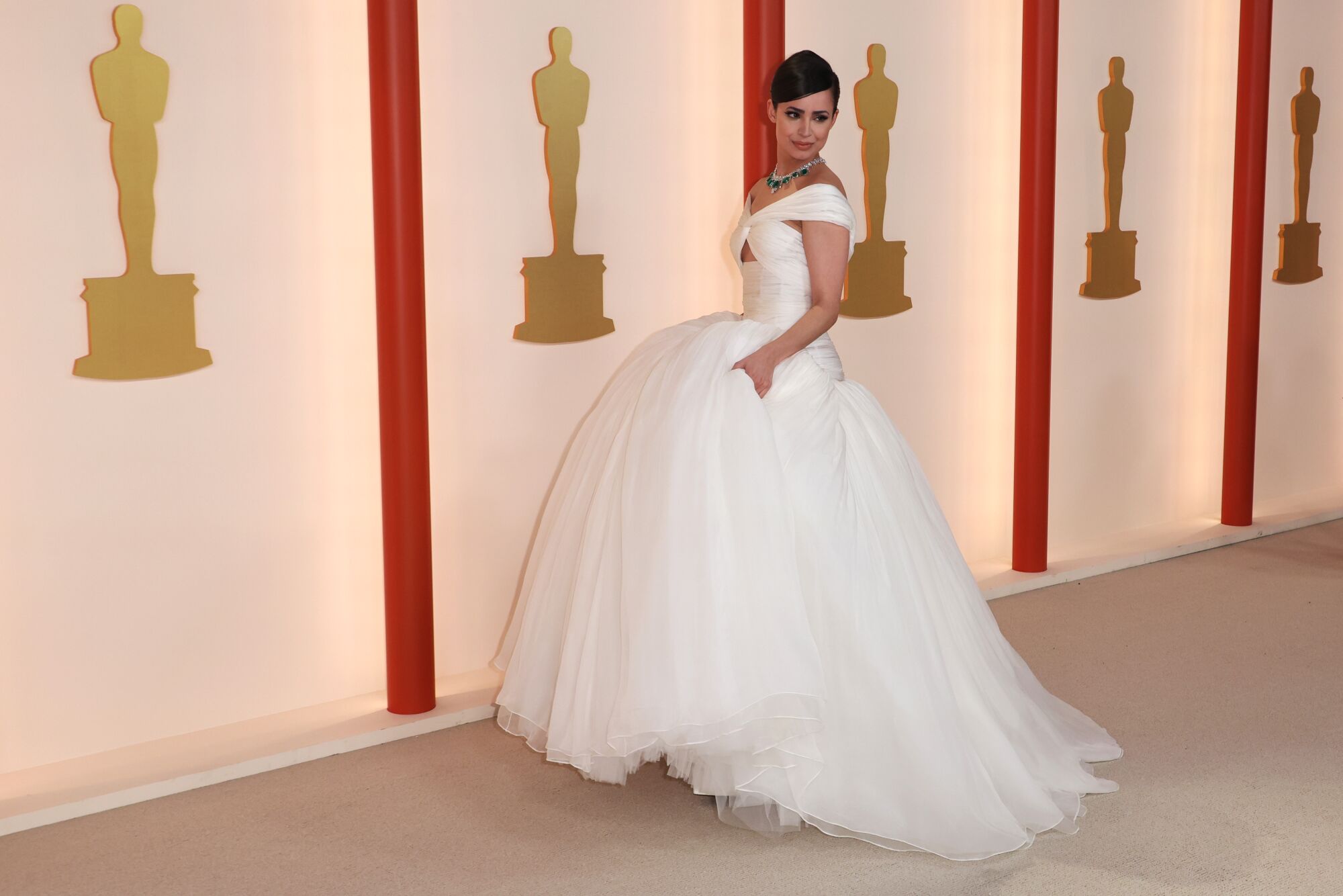 Sofia Carson on the Oscars 2023 red carpet.