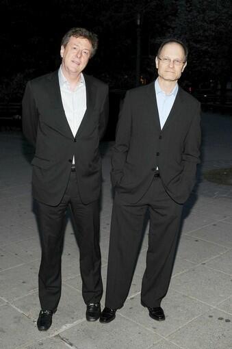 David Hyde Pierce, right, and partner Brian Hargrove at the Vanity Fair party.