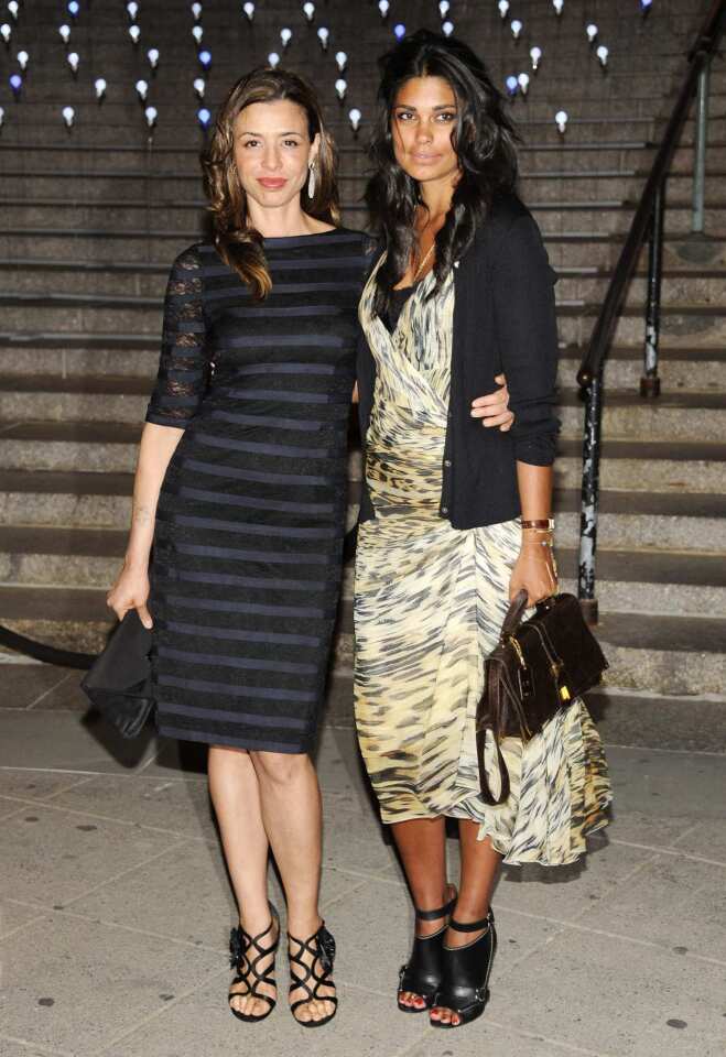Drena De Niro, left, and designer Rachel Roy attend the Vanity Fair Tribeca Film Festival party at the State Supreme Courthouse on Tuesday in New York.