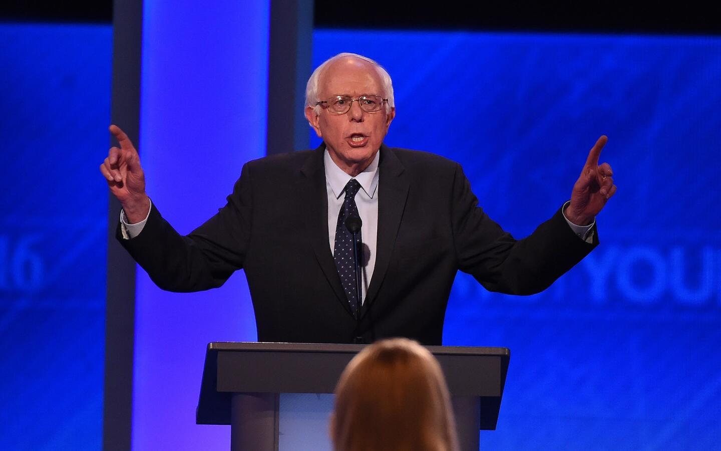 Bernie Sanders participates in the Democratic debate at the Saint Anselm College in Manchester, N.H., on Dec. 19, 2015.
