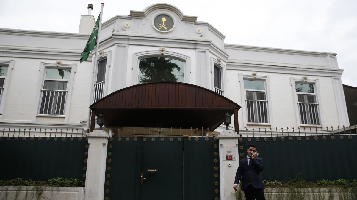 A journalist reports from outside the Saudi Arabian consul general's official residence in Istanbul, Turkey.