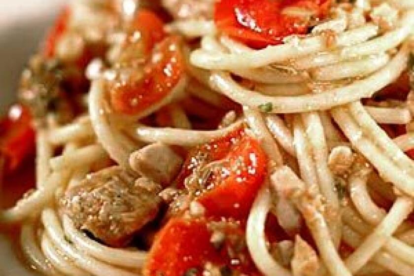 FROM 2008: Spaghetti with tuna and cherry tomatoes. Click here for the recipe.
