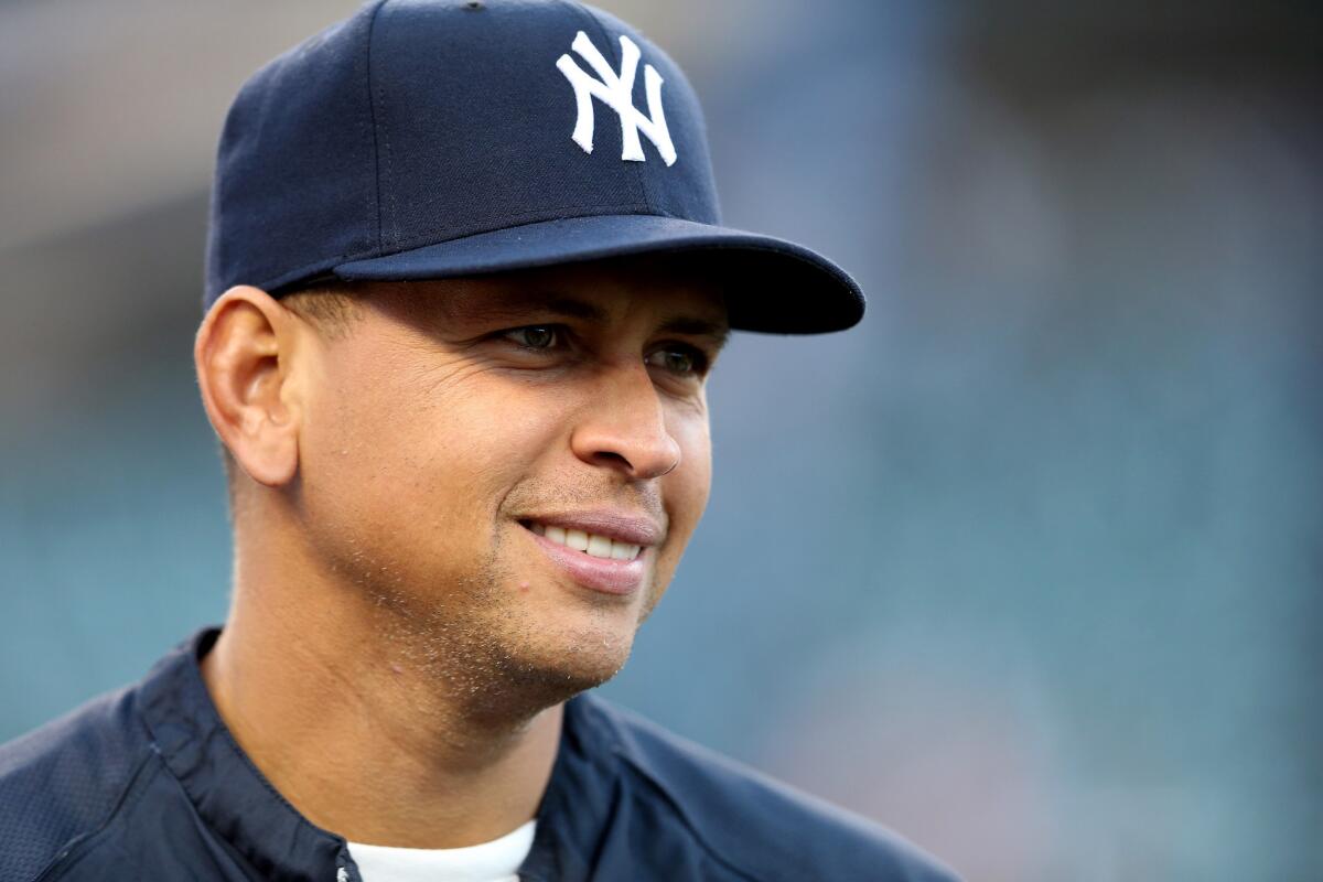 Alex Rodriguez looks on during batting practice before Game 3 of the ALCS.