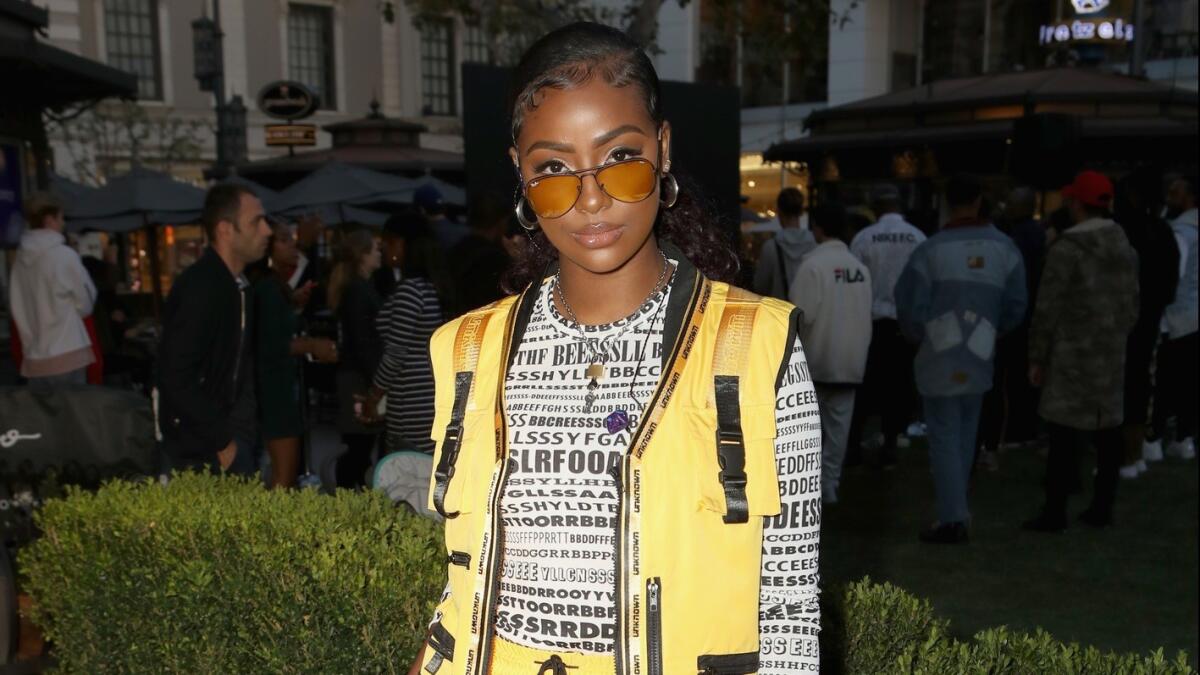 Singer and rapper Justine Skye at a Ray-Ban event at the Grove in Los Angeles last week. The eyewear brand recently opened a new store at the shopping center.