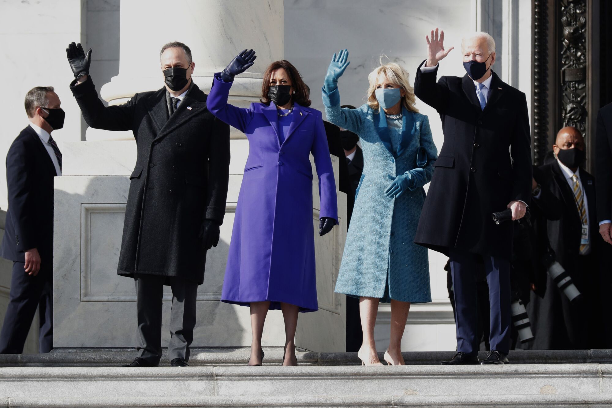President-elect Joe Biden and Vice President-elect Kamala Harris arrive at the U.S. Capitol.