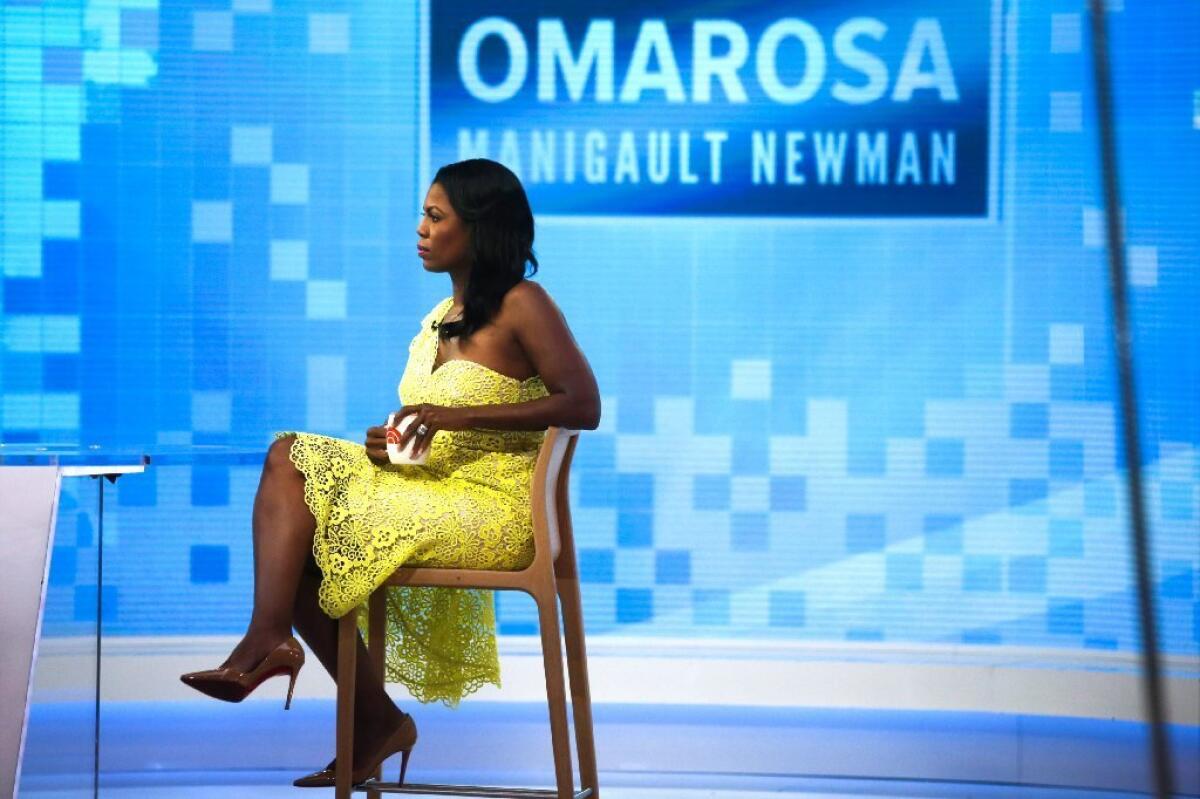 Omarosa Manigualt Newman waits to promote her new book on the "Today" show on Monday.