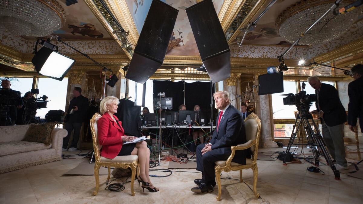 Lesley Stahl interviews President-elect Donald Trump at his New York home on Friday.