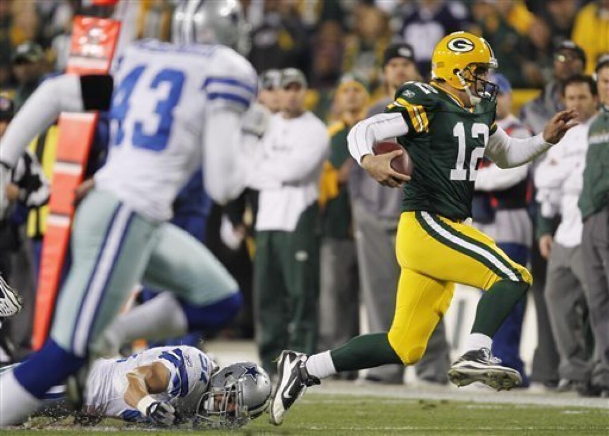 Rodgers throws 3 TDs, Packers rout Cowboys 45-7 - The San Diego