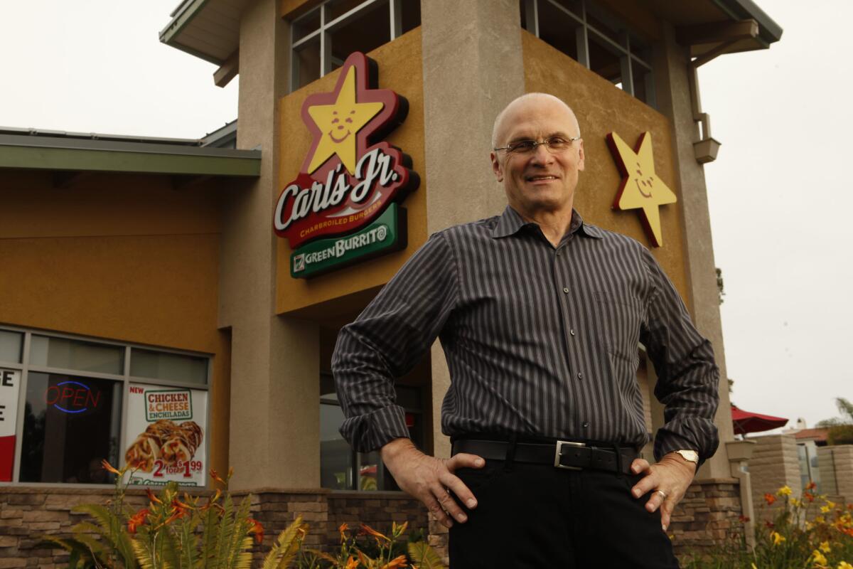 CKE Restaurants Chief Executive Andy Puzder has a rock 'n' roll past.