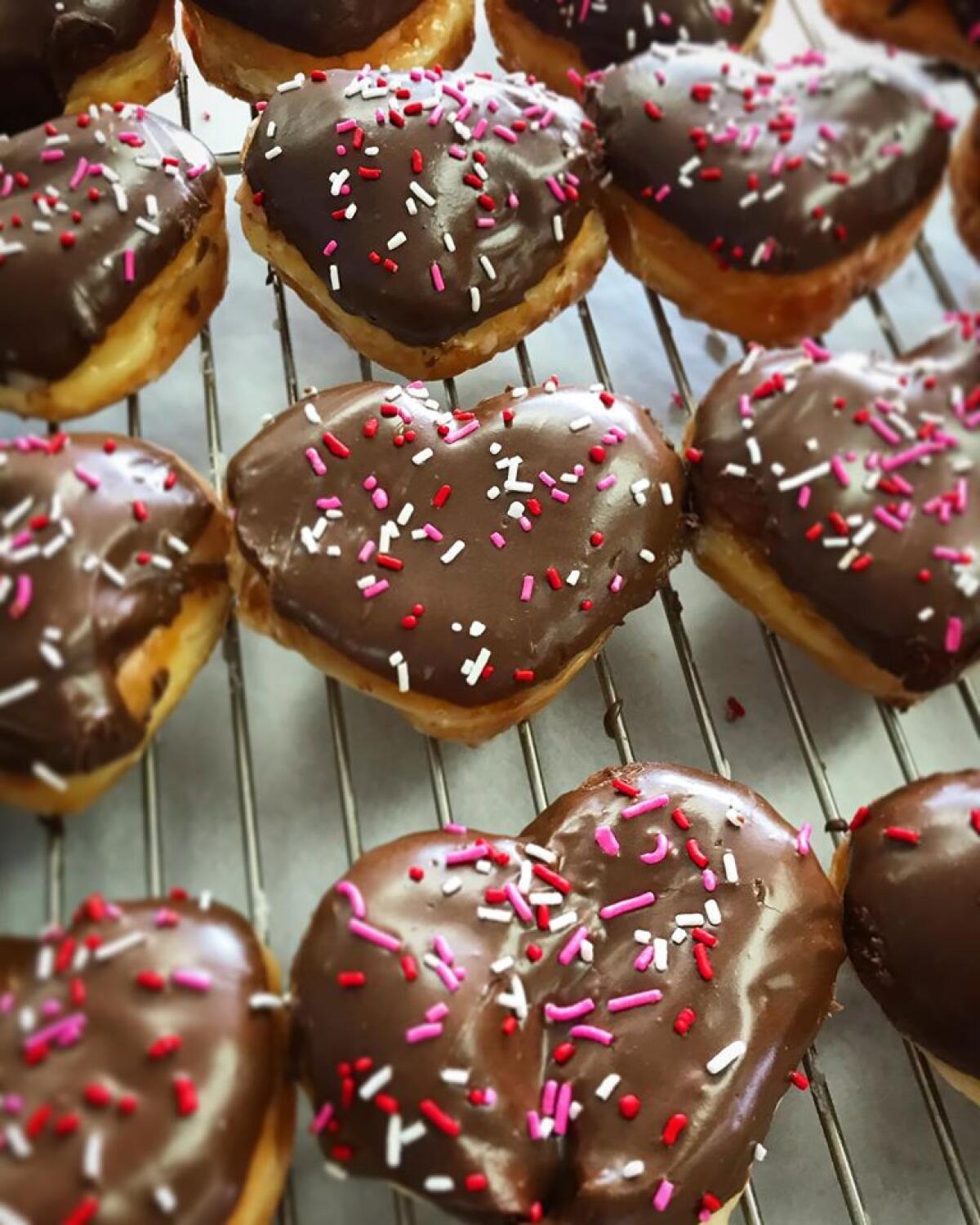 Heart-shaped donuts at VG.