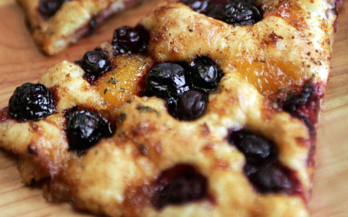 Blueberry and caramelized orange marmalade focaccia