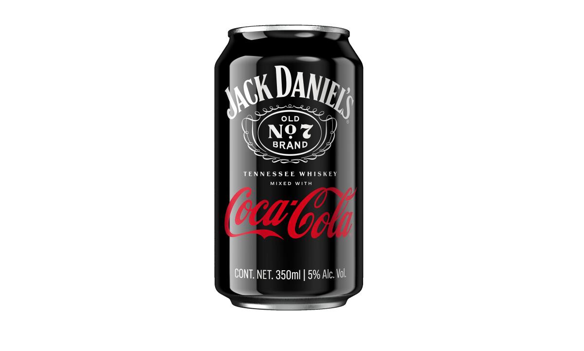 This image provided courtesy of Brown-Forman Corporation and The Coca-Cola Company shows a canned Jack and Coke. Coca-Cola Co. said Monday, June 13, 2022, it’s partnering with Brown-Forman Corp., the maker of Jack Daniel’s Tennessee Whiskey, to sell premixed cocktails. The canned Jack and Coke will be sold globally after a launch in Mexico late this year. (Courtesy of Brown-Forman Corporation/The Coca-Cola Company via AP)
