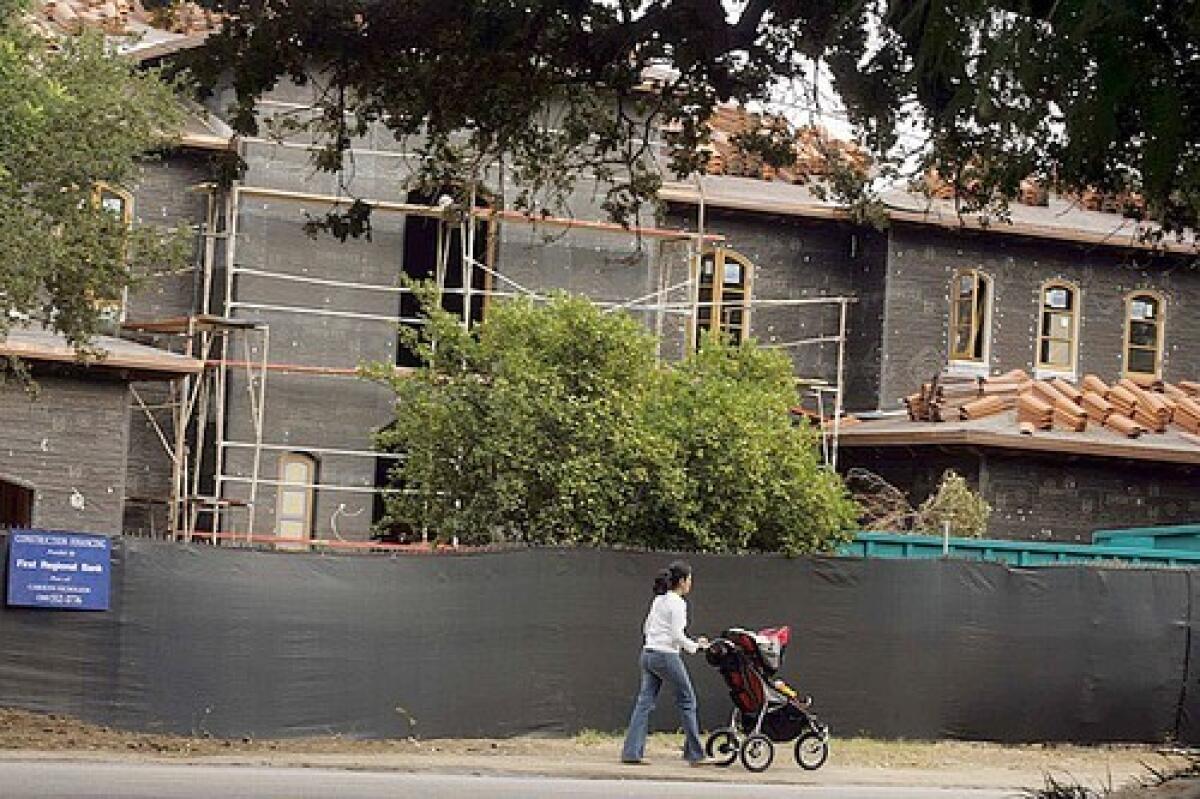 A home under construction on Amestoy Street in Encino.