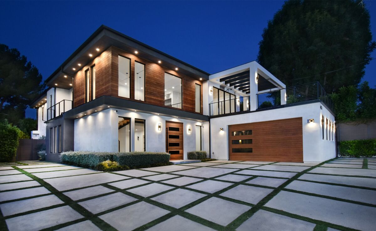 The outside of a modern house