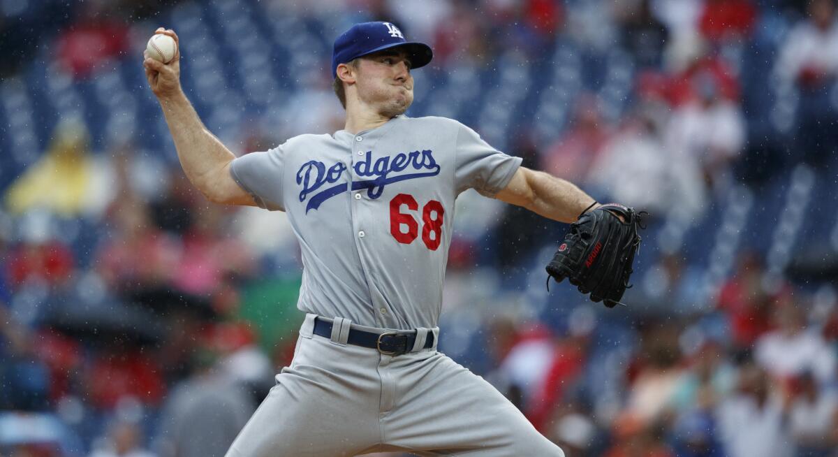 Dodgers pitcher Ross Stripling delivers against the Philadelphia Phillies on July 18, 2019.