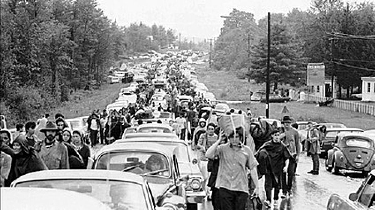 Massive traffic jams were the rule of thumb at the 1969 Woodstock festival.