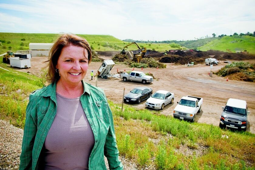 This year marks the 20th anniversary of Mary Matava’s green waste recycling operation at El Corazon in Oceanside. Some 60,000 tons of landscaping waste is turned into compost and mulch ﻿each year at the Agriservice facility. Tom Pfingsten