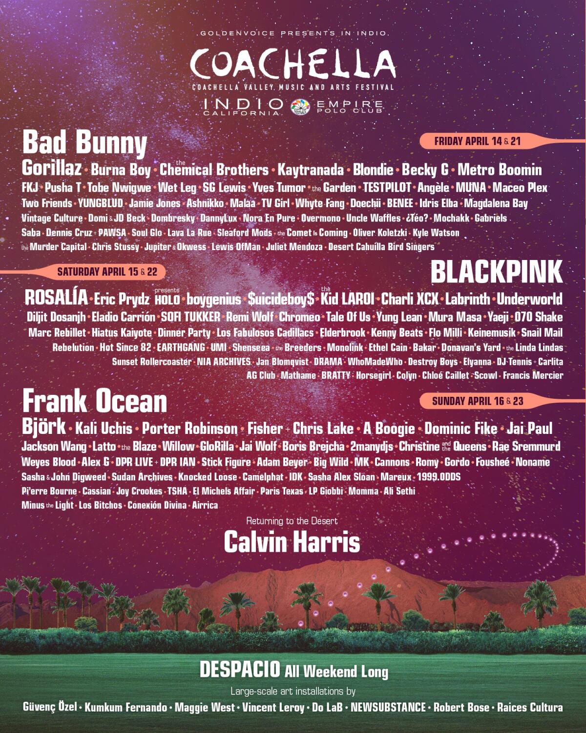 Bad Bunny, Blackpink make history as first Latino and Asian Coachella  headliners