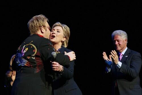 Hillary Rodham Clinton, Bill Clinton, Elton John