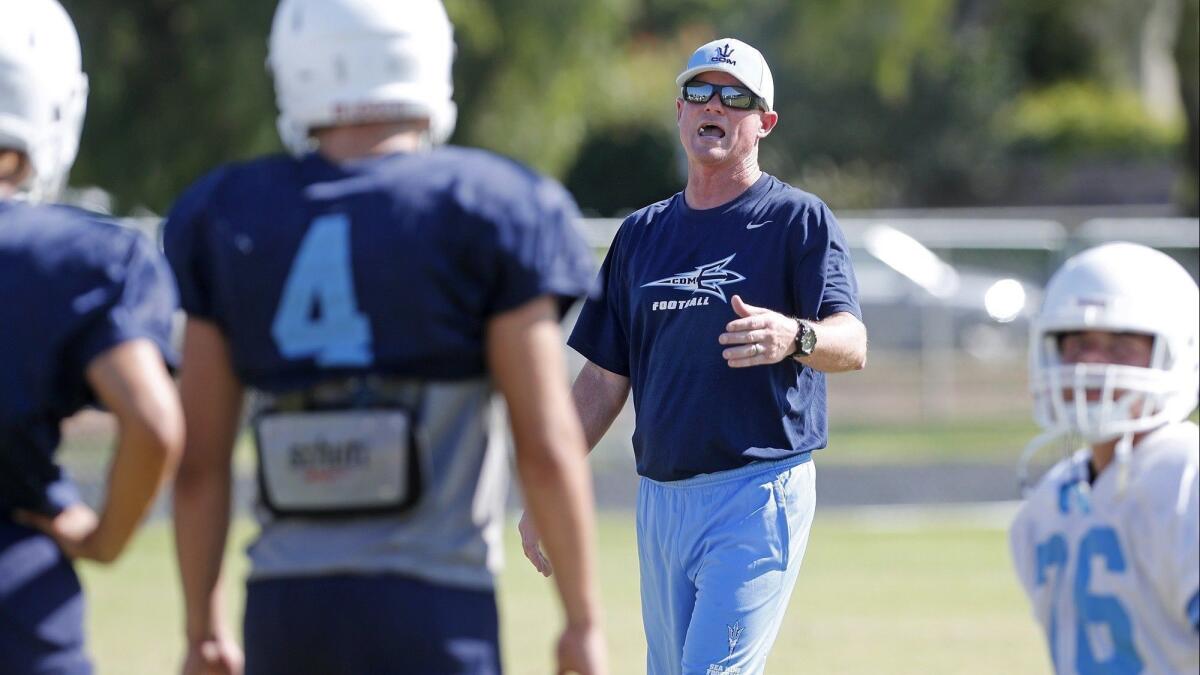 Coach Dan O'Shea's Corona del Mar High football team kicks off the season at JSerra on Friday.