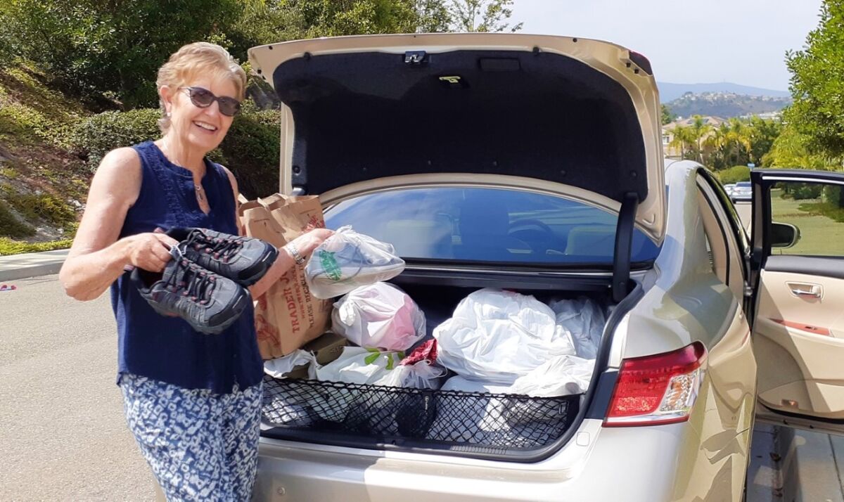 Members of the Contemporary Women of North County, aka CWONC, collected more than 150 shoes