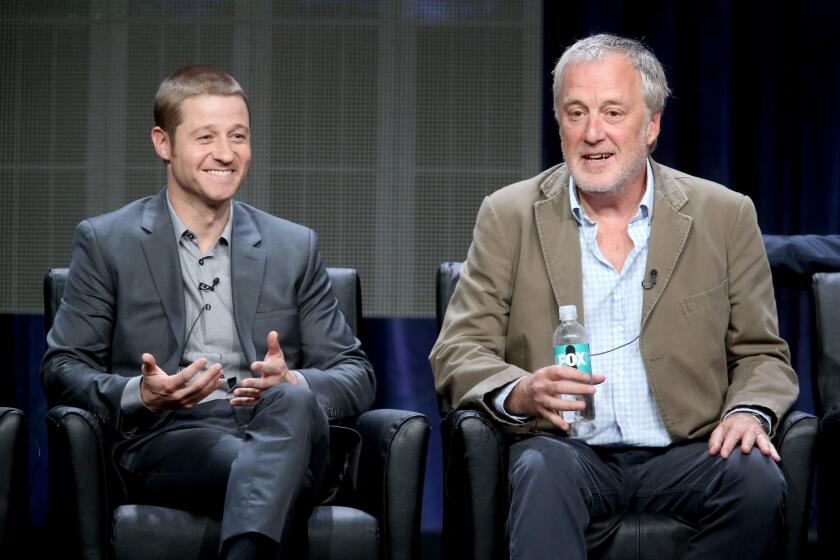 Series star Ben McKenzie, left, and executive producer Bruno Heller talk about "Gotham."