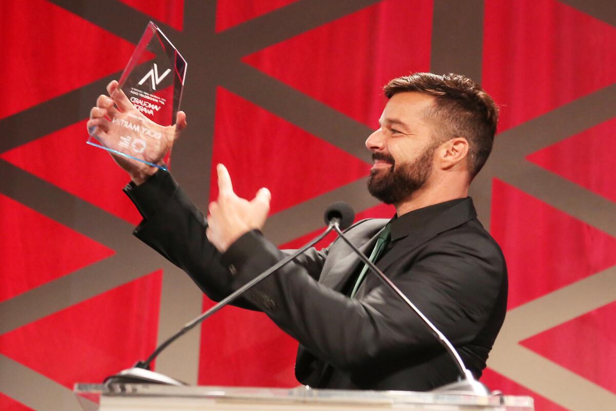 Honoree Ricky Martin accepts the Vanguard Award onstage at the Los Angeles LGBT Center's 49th Anniversary Gala Vanguard Awards at The Beverly Hilton Hotel on September 22, 2018 in Beverly Hills, California.