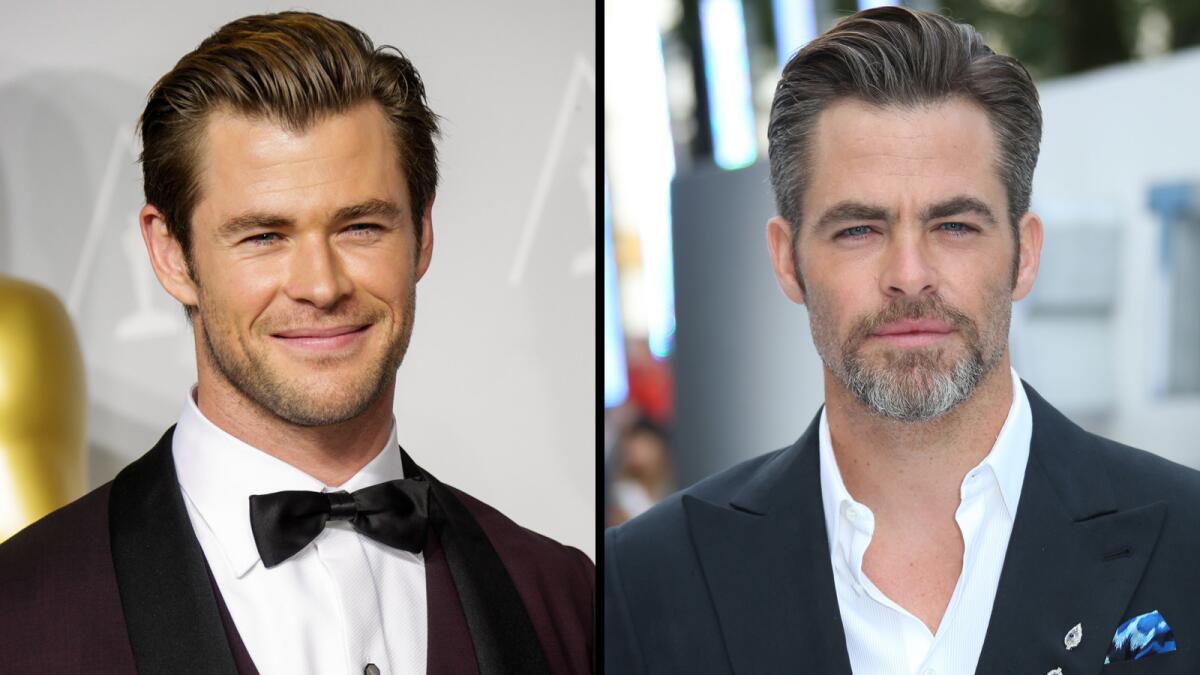 Chris Hemsworth, left, and Chris Pine, will both appear in the fourth "Star Trek" film.