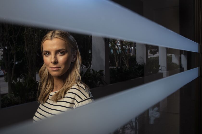 LOS ANGELES, CA-MARCH 6, 2020: Betty Hunt, the actress who stars in The Hunt, the controversial Universal thriller-satire about a group of Americans who are abducted and realize they're being hunted, is photographed at The London Hotel in Los Angeles. (Mel Melcon/Los Angeles Times)