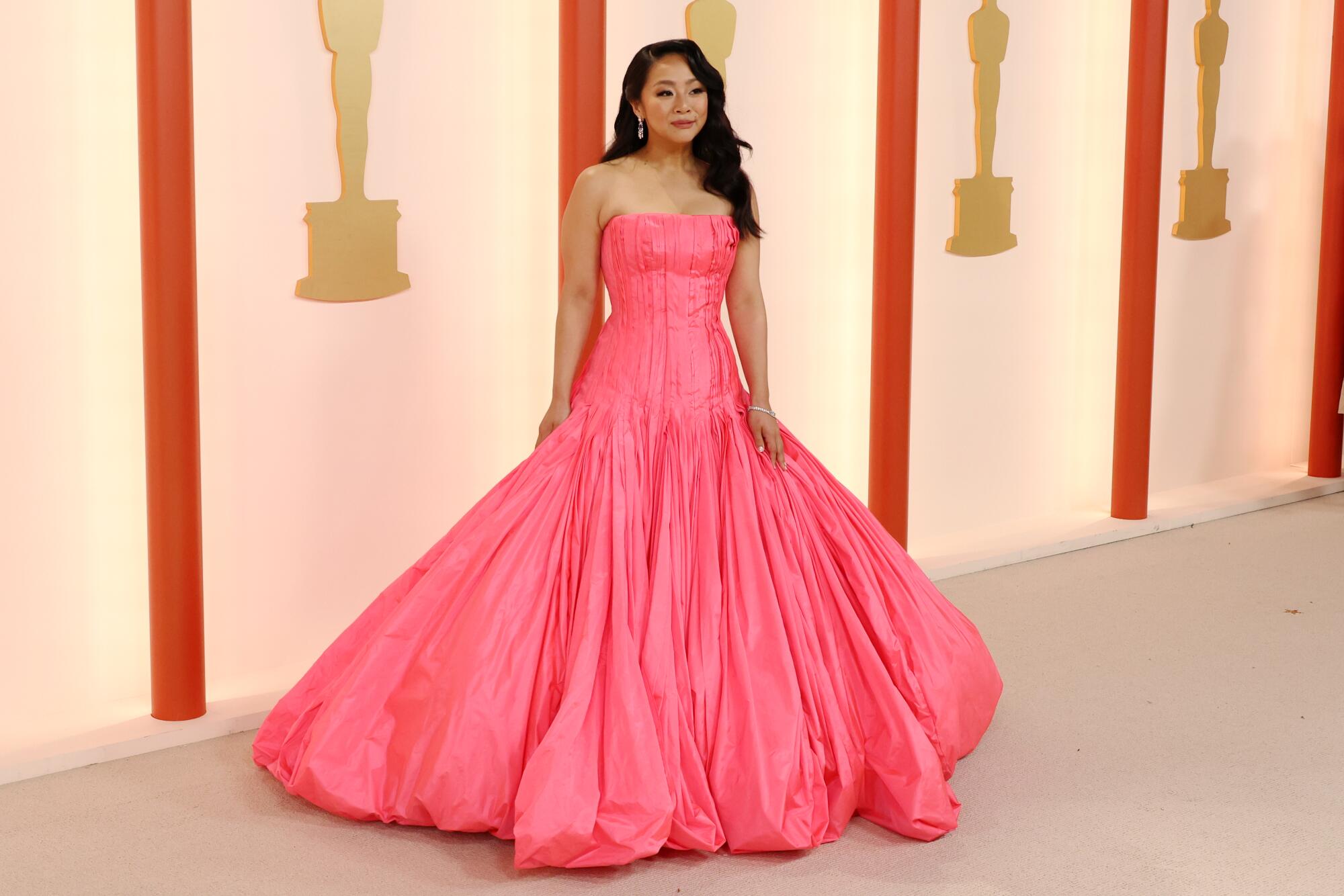 Stephanie Hsu on the Oscars 2023 red carpet.
