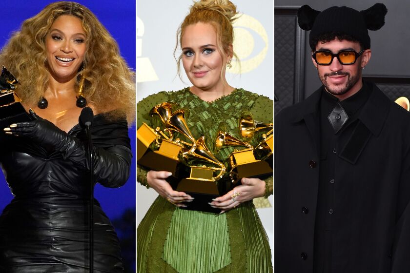 Beyoncé, Adele and Bad Bunny
