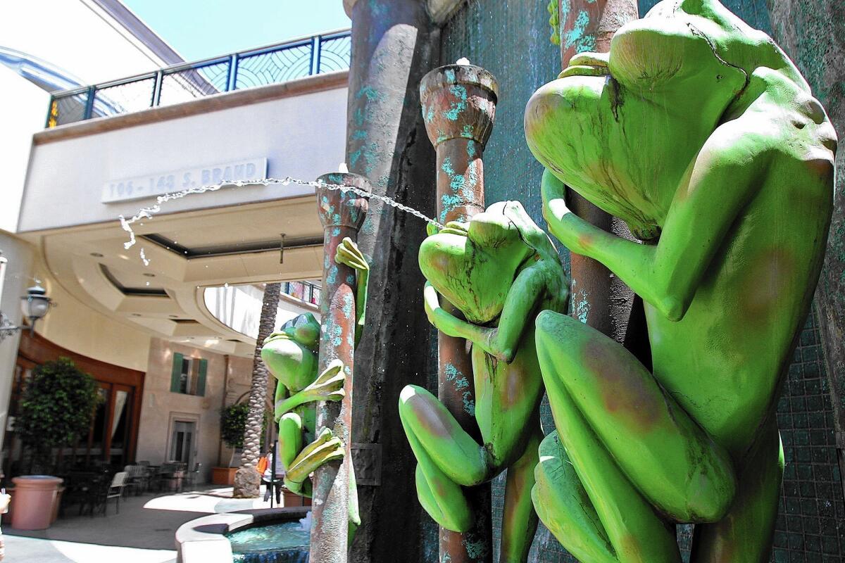 The frog statues at the Glendale Marketplace will be removed as part of an extensive renovation project.