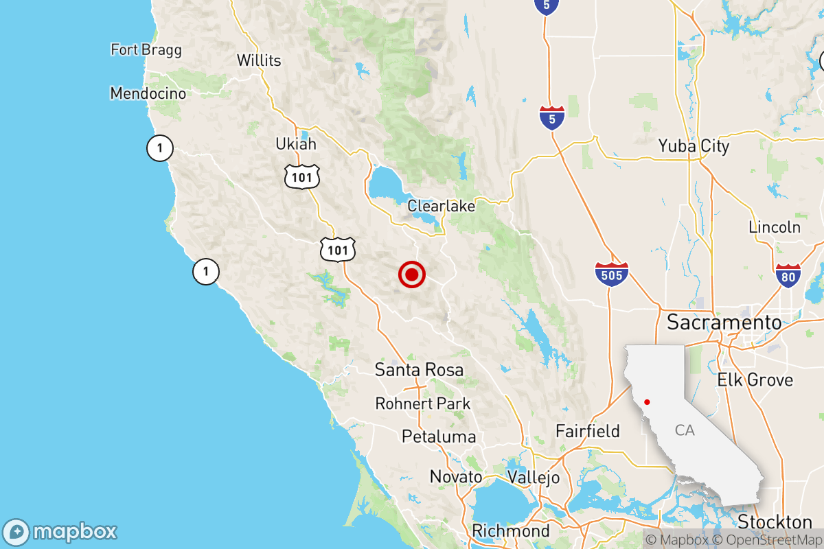 A magnitude 3.4 earthquake was reported Saturday night 11 miles from Healdsburg, Calif.