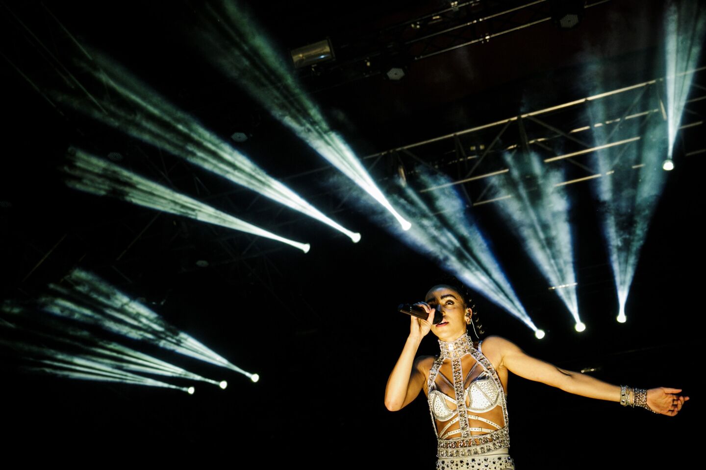 FKA Twigs performs at the Coachella Valley Music and Arts Festival on April 18.