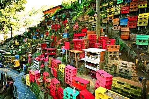 Increasingly, movies and arts are emerging from Brazil's shantytowns. At the Morrinho Project art collective in Rio de Janeiro's Villa Pereira da Silva, quirky animated movies are made using a miniature version of the community. The small-scale set is built of scavenged materials.