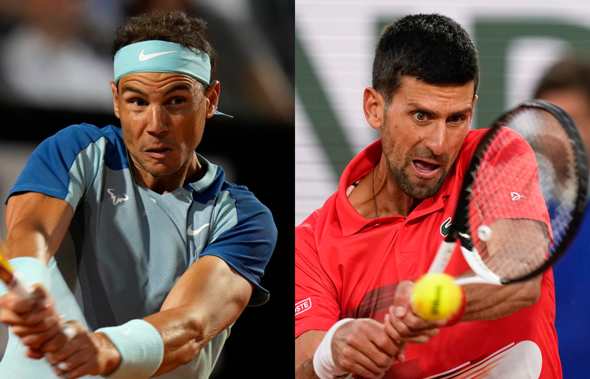 Rafael Nadal, left, and Novak Djokovic 